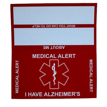 Medical Alert Card — Alzheimers Disease