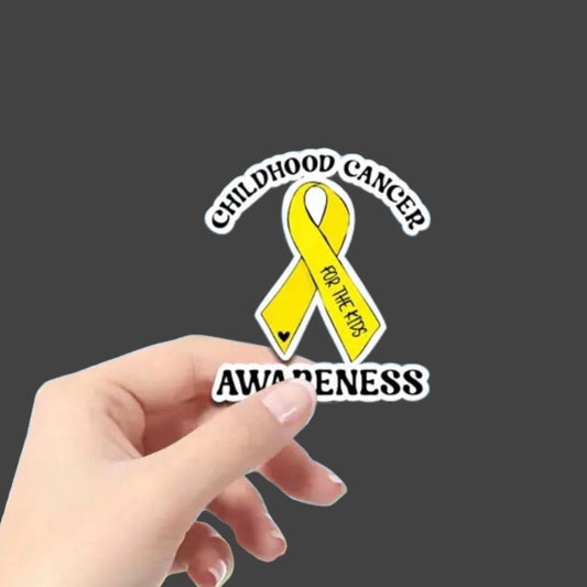 Sticker - Childhood Cancer Awareness.  “For the kids”.