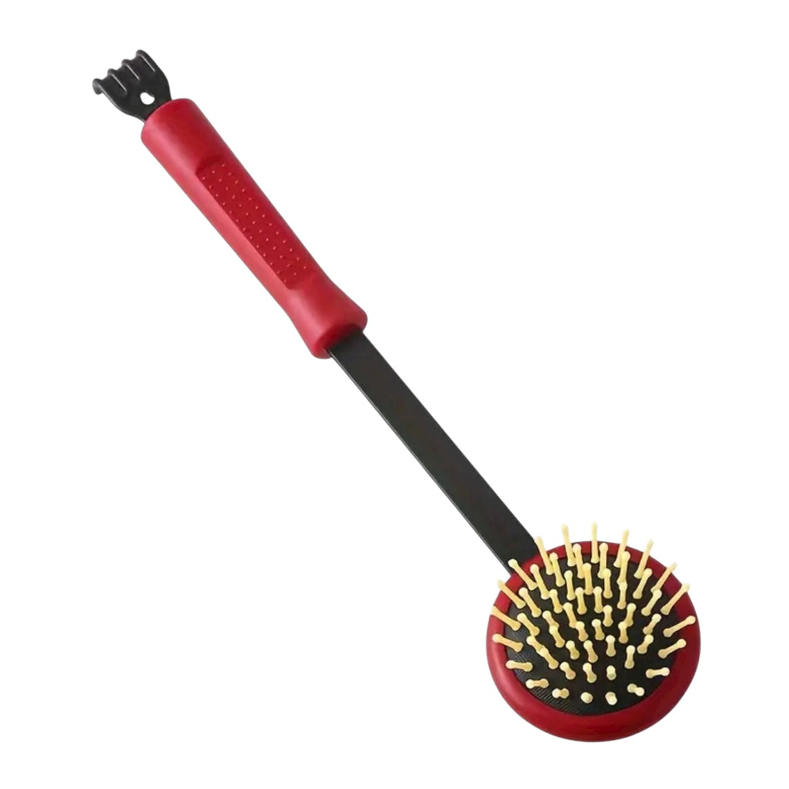Long Handle all-in-one: Hair Brush, Lotion Applicator + Massager