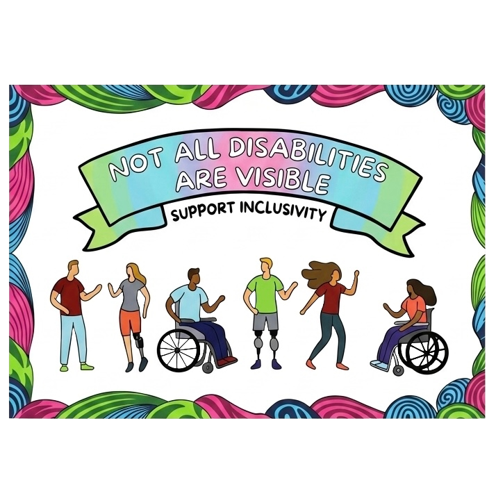 Postcard — 'Not All Disabilities Are Visible'