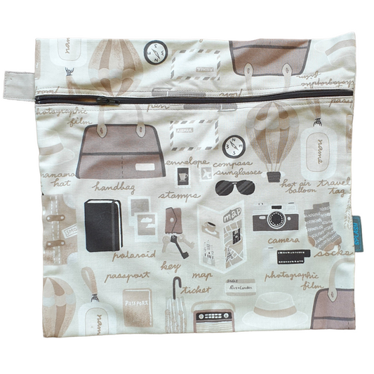 Zipped Storage Bag Diaper Wet Bags Splash Quilting Sewing Machines Beige 