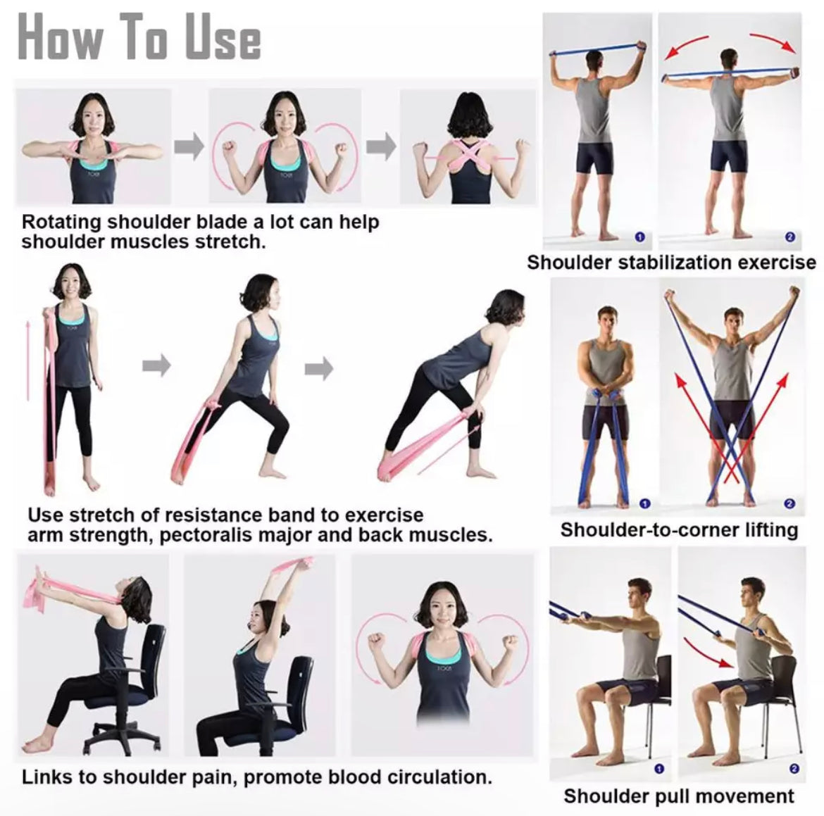 Shoulder Blade Shoulder Stability Exercises With Bands Squat
