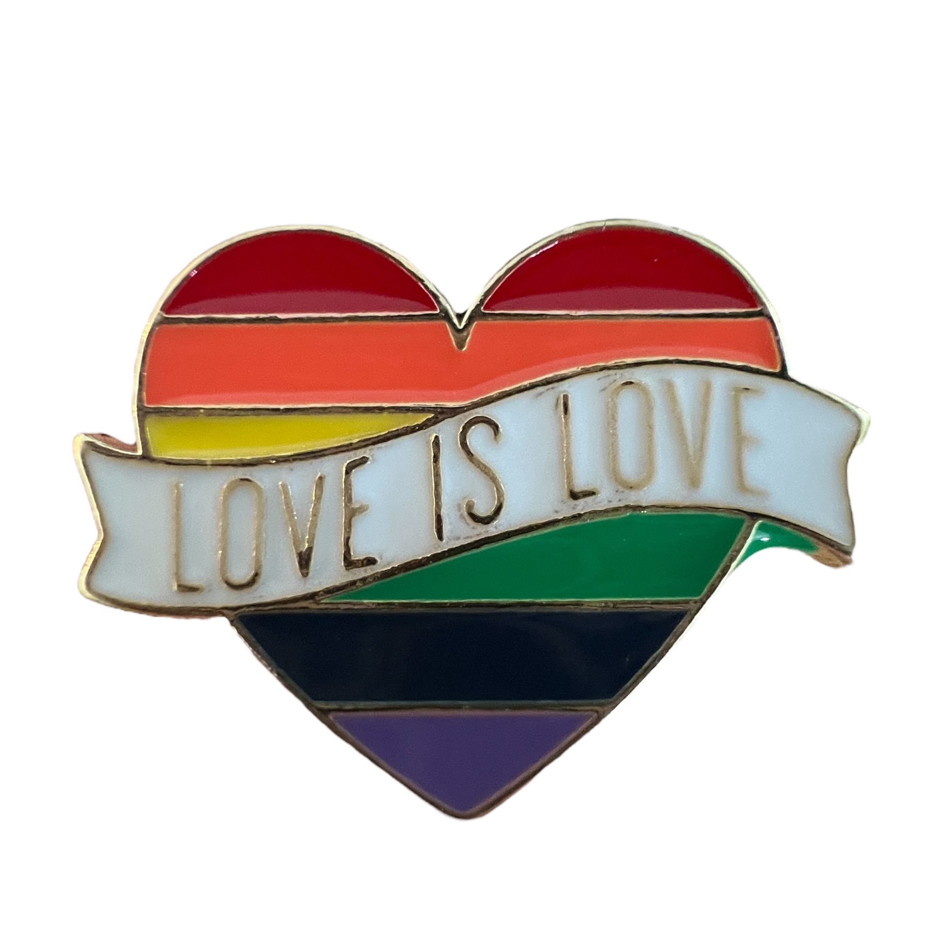 Pin — LGBT Pride Series  SPIRIT SPARKPLUGS ‘Love is Love’ Heart / Gold  