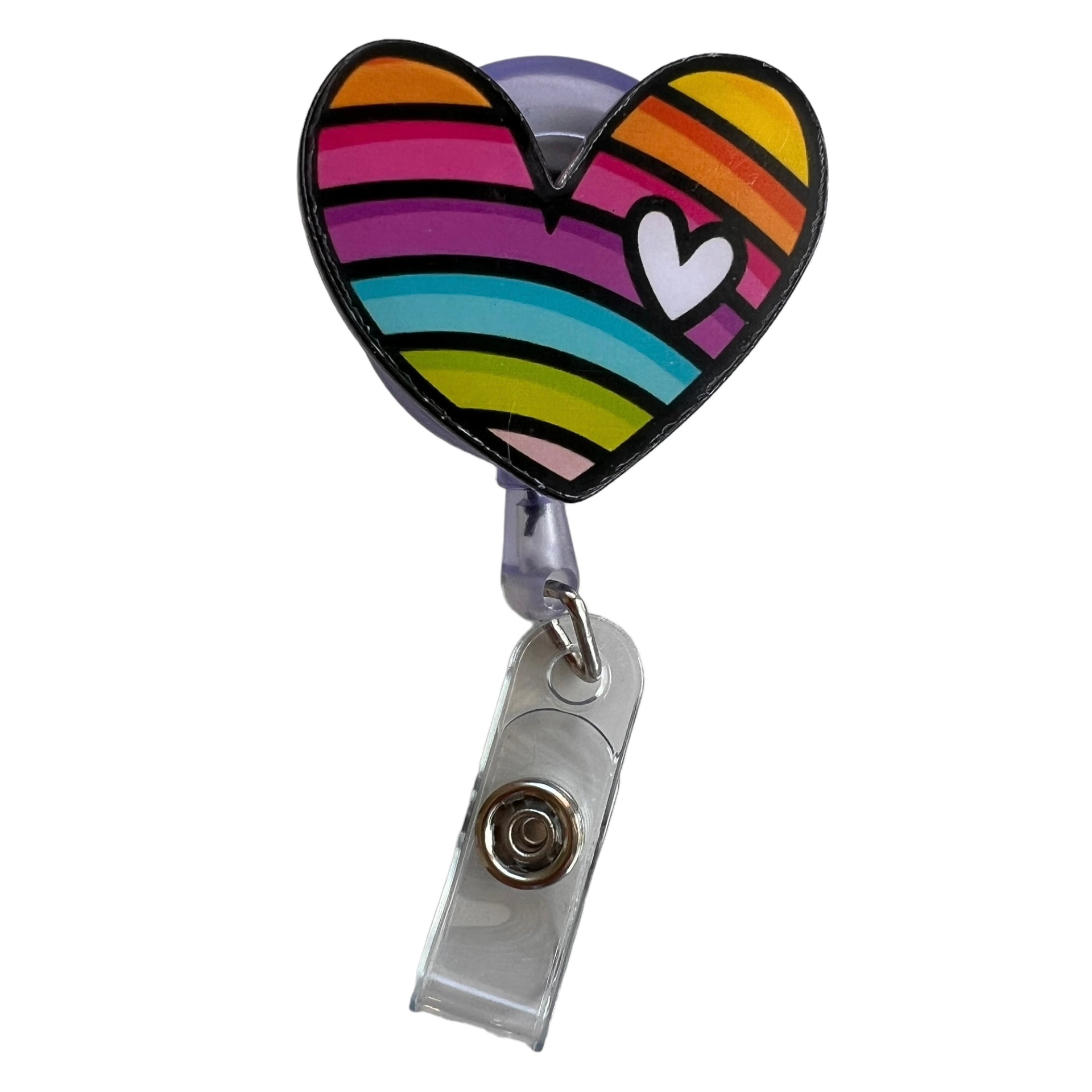 Retractable Badge Holder (Nurses) — Rainbow Heart – Kylee & Co