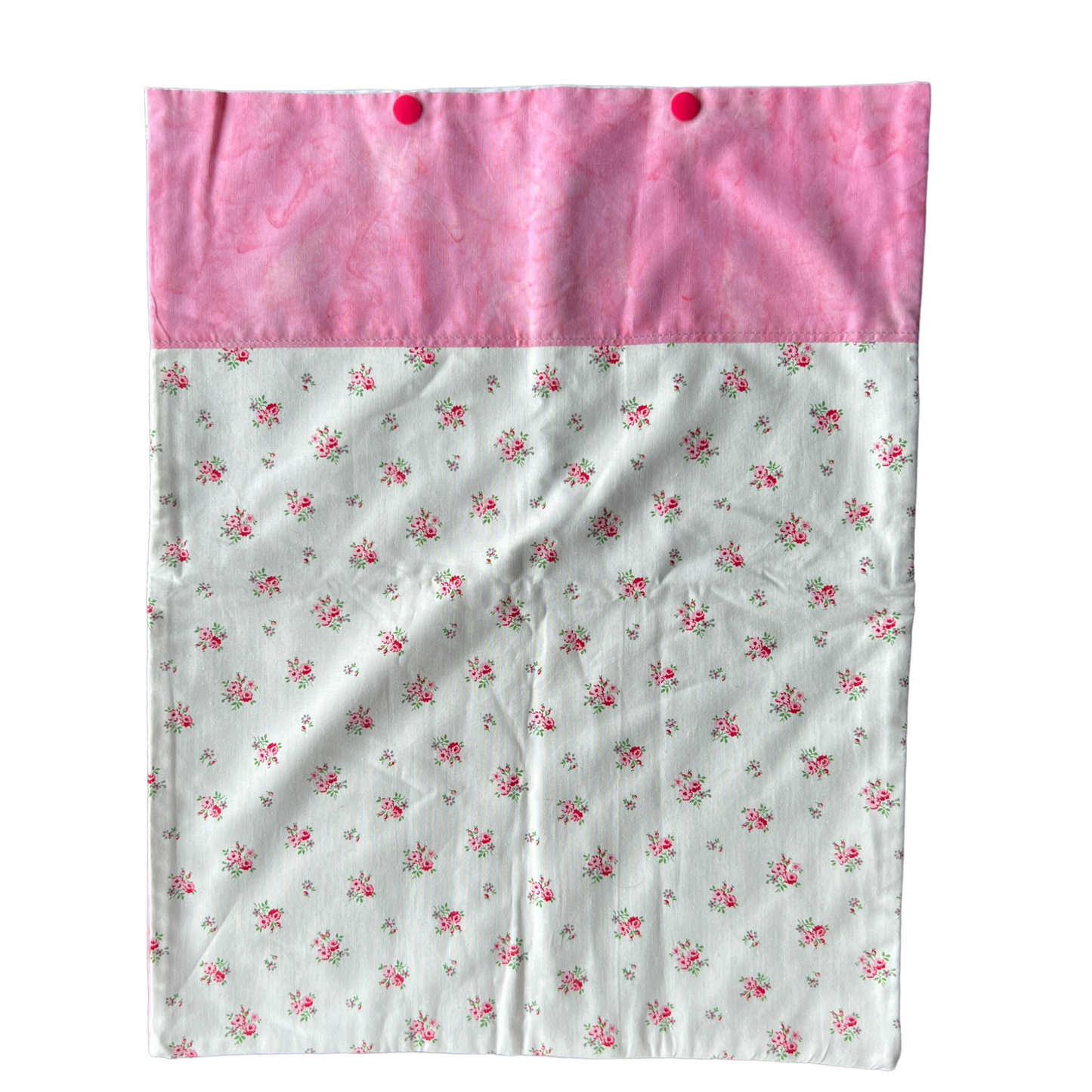 Reusable Cotton Nappy Bags  Splash Quilting Floral and Pink  