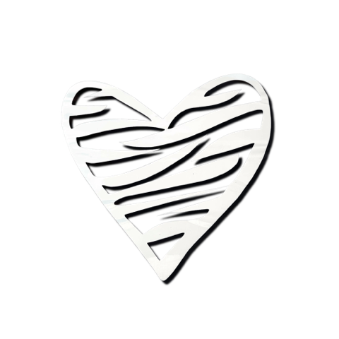 Sticker — Zebra Stripe Heart  SPIRIT SPARKPLUGS   