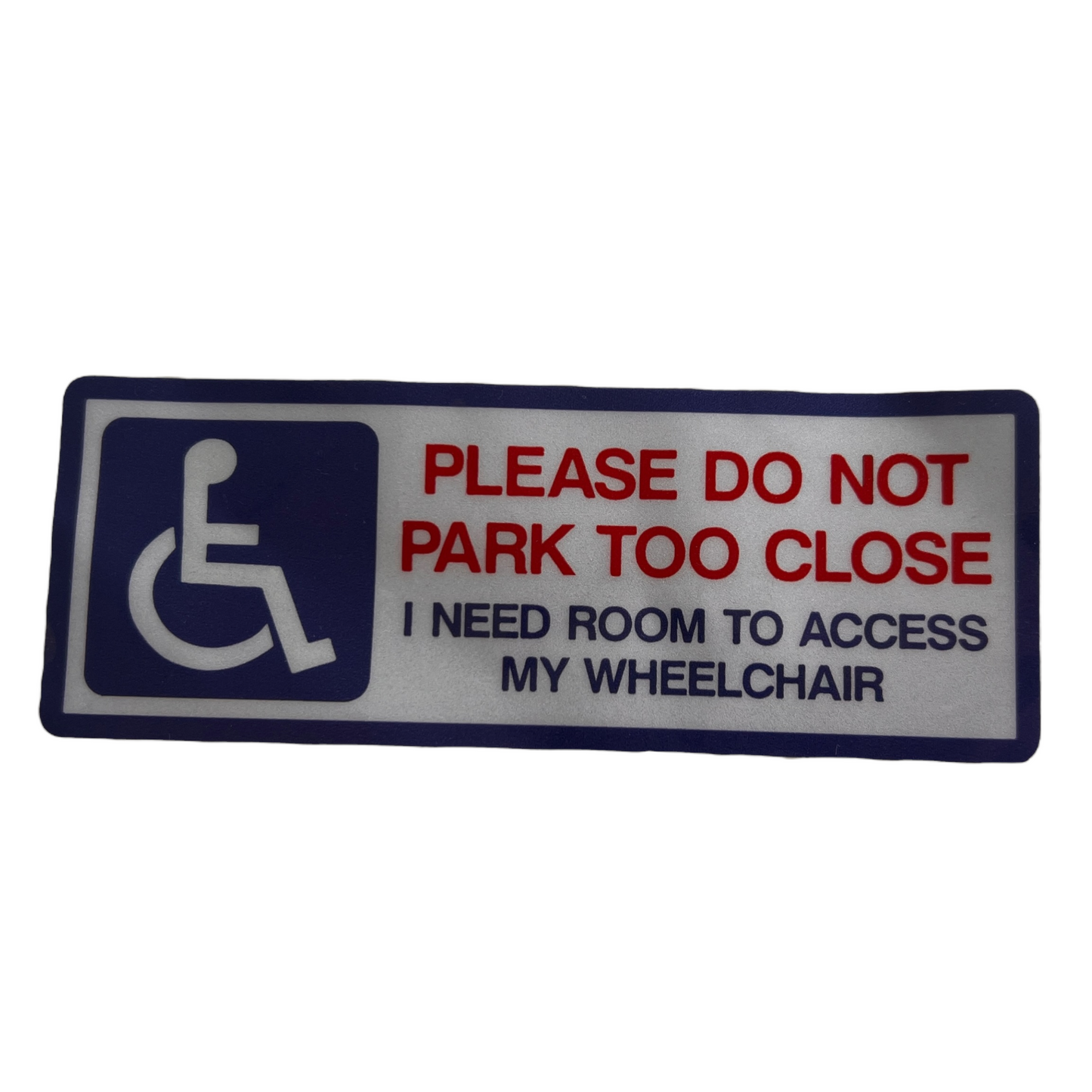 Sticker — Please do not park too close Mobility & Accessibility SPIRIT SPARKPLUGS Blue Non Reflective 17cm