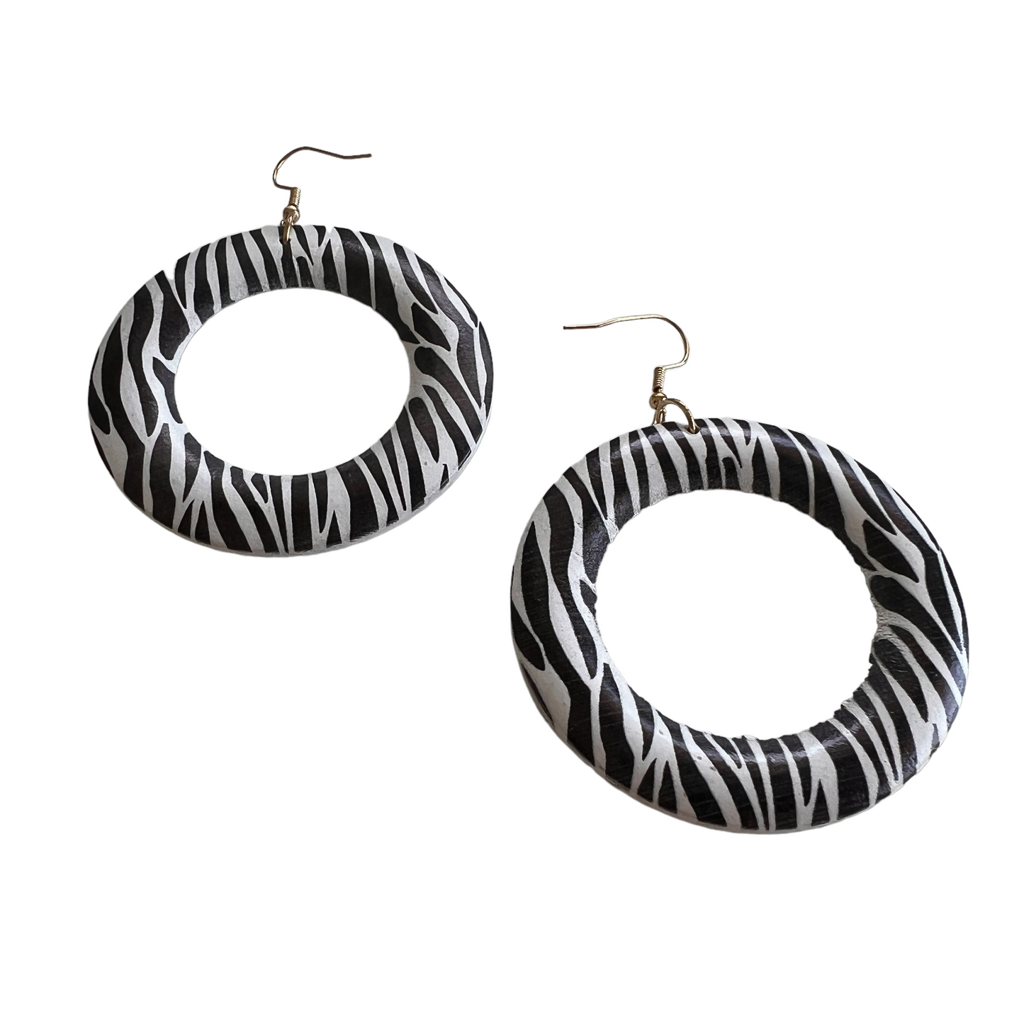 Zebra Hoop Earrings  SPIRIT SPARKPLUGS Zebra  