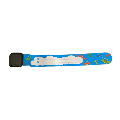 Reusable Safety Wrist Band  SPIRIT SPARKPLUGS Blue Planes  