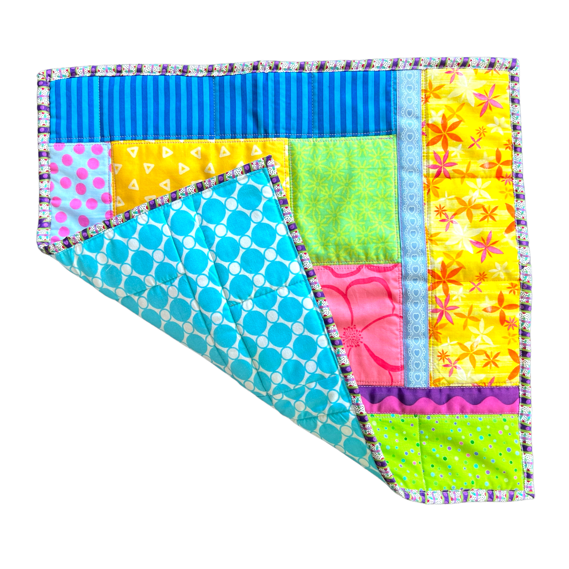 Carseat Capsule Quilt Swaddling & Receiving Blankets Splash Quilting Patterned / Blue Backed  