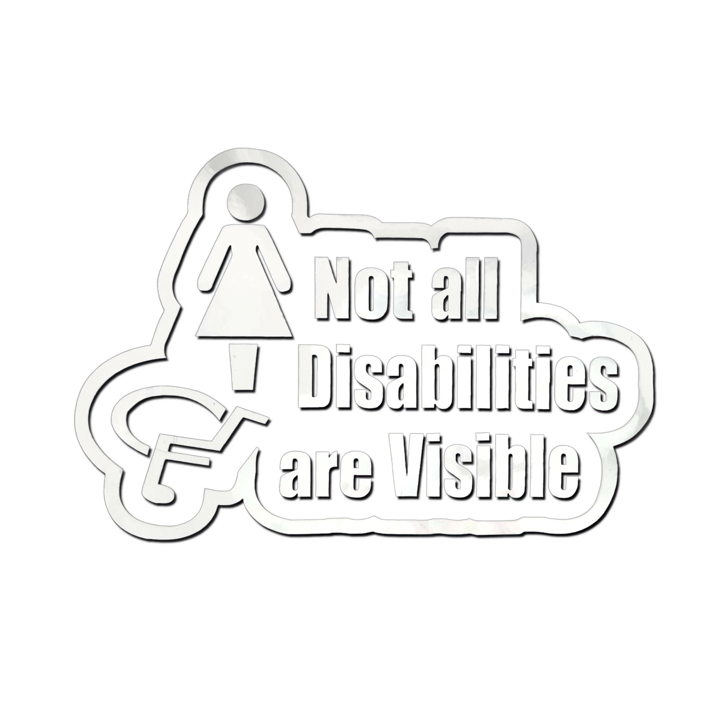Sticker — Not all disabilities are visible  SPIRIT SPARKPLUGS White  