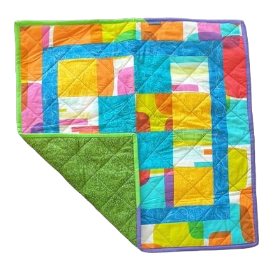 Carseat Capsule Quilt Swaddling & Receiving Blankets Splash Quilting Patterned / Green Back  