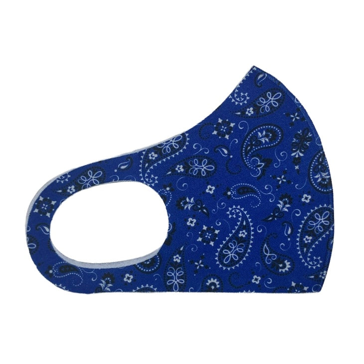 Adult Neoprene Reusable Mask — Paisley Mask SPIRIT SPARKPLUGS Blue Paisley  