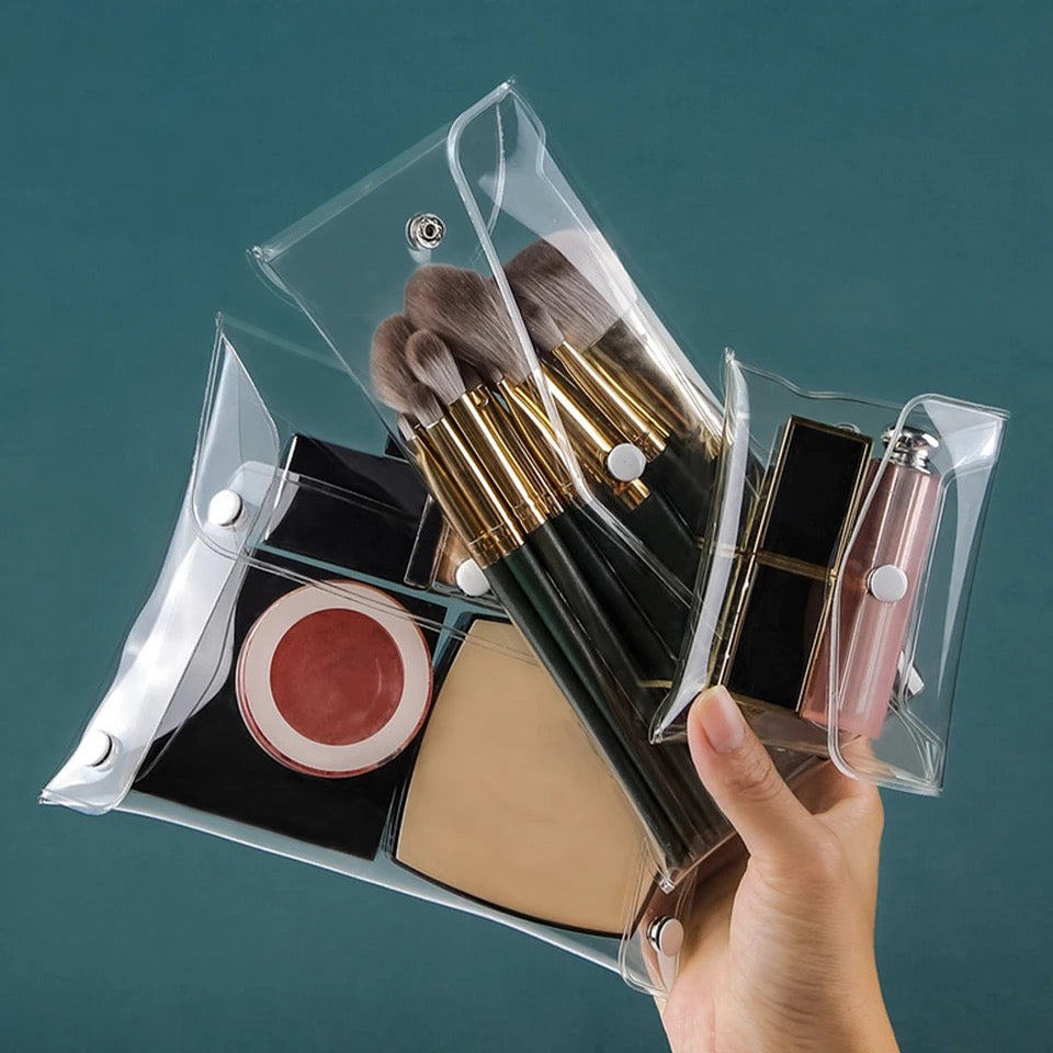 Transparent Snap Cosmetic Bag