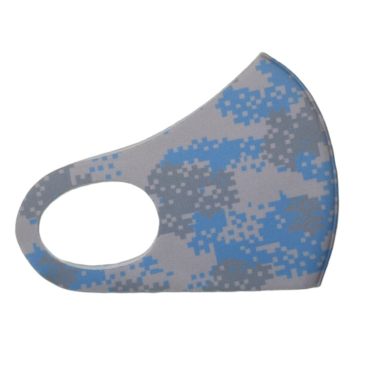 Adult Neoprene Reusable Mask - Pixel Masks SPIRIT SPARKPLUGS Light Blue  