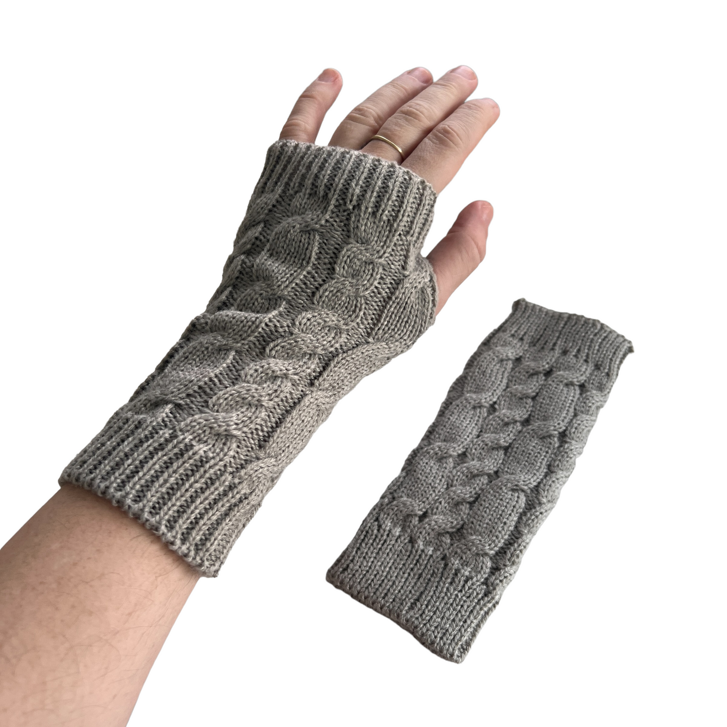 Hand Knitted Wrist Warmers Gloves & Mittens SPIRIT SPARKPLUGS Black  