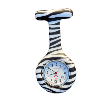 Zebra Nurse Watch — Badge Watches SPIRIT SPARKPLUGS Clip on  