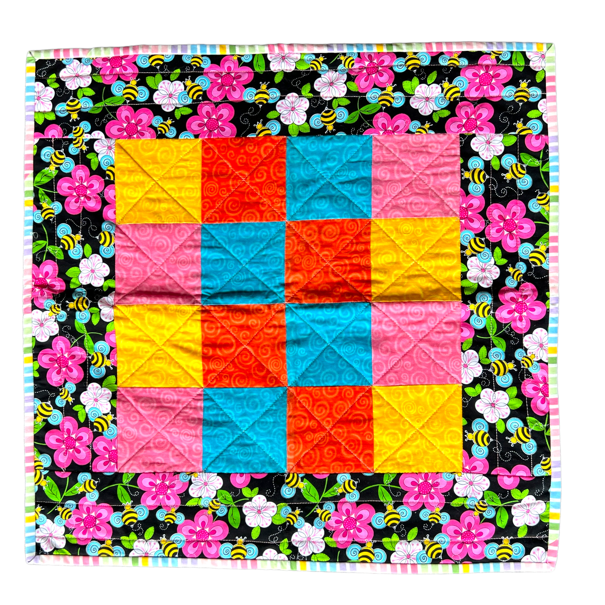 Carseat Capsule Quilt Swaddling & Receiving Blankets Splash Quilting Pink Floral  