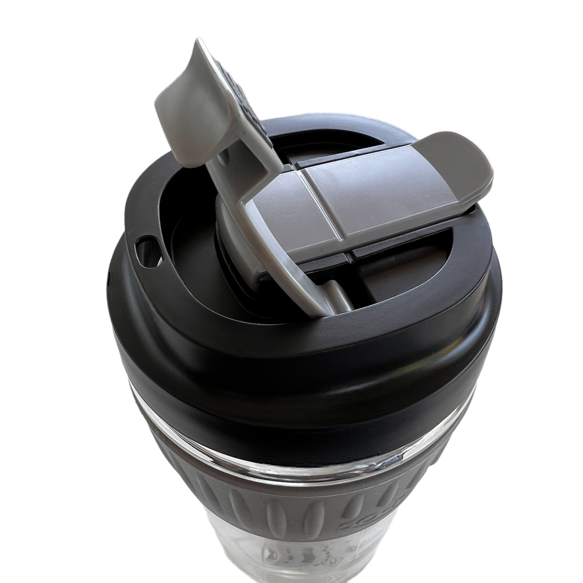 Heavy duty glass mug with lid and built in straw Mobility & Accessibility SPIRIT SPARKPLUGS   