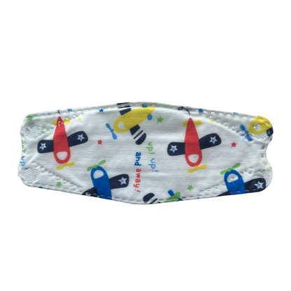 Three Panel Disposable Kids Masks Characters Masks SPIRIT SPARKPLUGS Jet Planes  